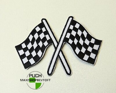 Stofmærke 68X92mm MÅL FLAG i den bedste kvalitet med klæber