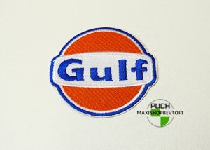 Stofmærke Ø74mm GULF i den bedste kvalitet med klæber