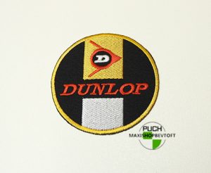 Stofmærke Ø75mm DUNLOP i den bedste kvalitet med klæber