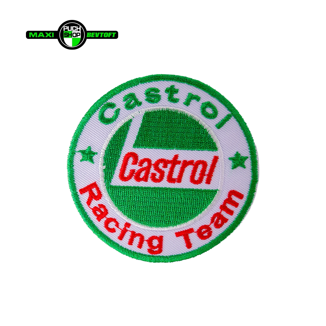 Stofmaerke oe72mm CASTROL RACING TEAM den bedste kvalitet med klaeber Stofmærke Ø72mm CASTROL RACING TEAM den bedste kvalitet med klæber