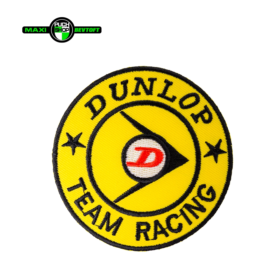 Stofmaerke oe81mm DUNLOP TEAM RACING den bedste kvalitet med klaeber Stofmærke Ø81mm DUNLOP TEAM RACING den bedste kvalitet med klæber