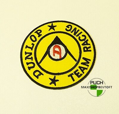 Stofmærke Ø81mm DUNLOP TEAM RACING den bedste kvalitet med klæber