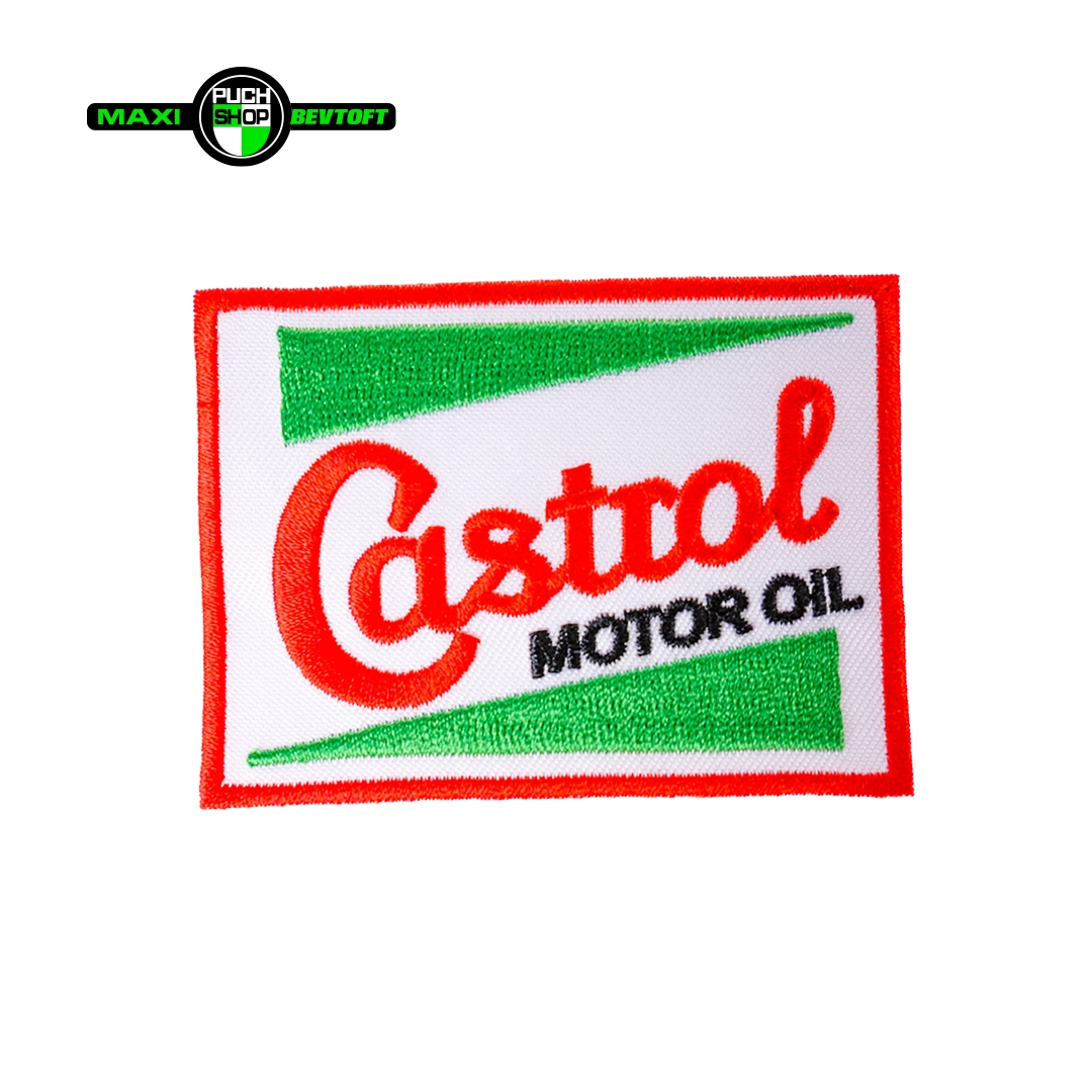 Stofmaerke 77x57mm CASTROL MOTOR OIL Stofmærke 77x57mm CASTROL MOTOR OIL