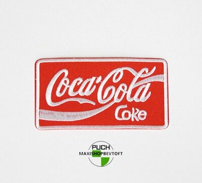 Stofmærke 56 x 100 mm Coca Cola i den bedste kvalitet med klæber