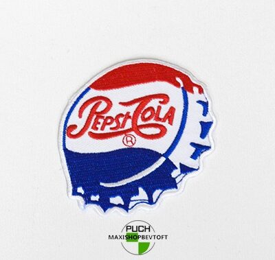 Stofmærke 70 x 85 mm Pepsi Cola i den bedste kvalitet med klæber