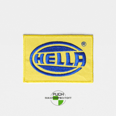 Stofmærke 60 x 88 mm HELLA i den bedste kvalitet med klæber