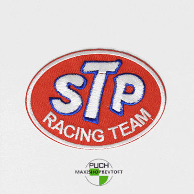 Stofmærke 71 x 99 mm STP RACING TEAM i den bedste kvalitet med klæber