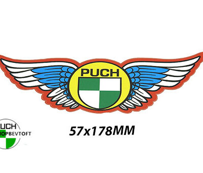 Klistermærke 57x178mm PUCH med vinge