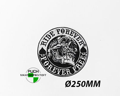 STORT Stofmærke Ø250mm Ride forever