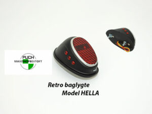 Retro baglygte model Hella med ledning og pærer