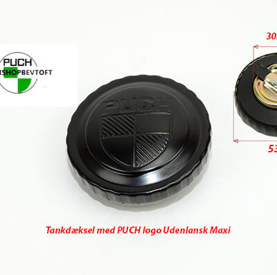 Tankdæksel med PUCH Logo SORT til udenlandsk PUCH Maxi