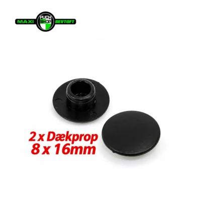 2stk sorte Dækpropper 8 x 16mm