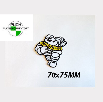 Stofmærke 70x75mm MICHELIN MAND MED GULT BELTE i den bedste kvalitet med klæber