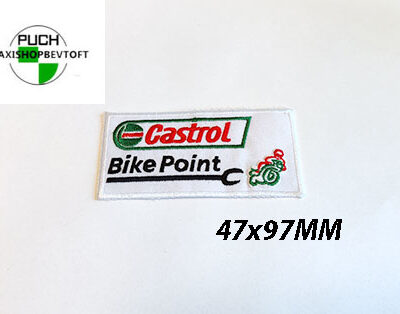 Stofmærke47x97mm CASTROL BIKE POINT i den bedste kvalitet med klæber