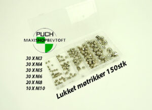 Sortiment Lukket møtrikker 150stk