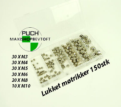 Sortiment Lukket møtrikker 150stk