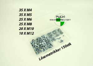 Sortiment låsemøtrikker 150stk