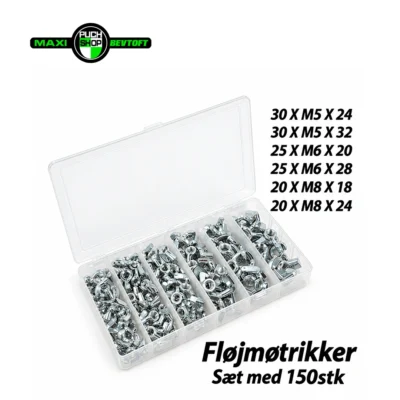 Sortiment Fløjmøtrikker 150stk