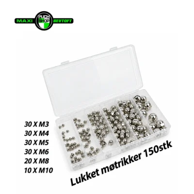 Sortiment Lukket Møtrikker 150stk