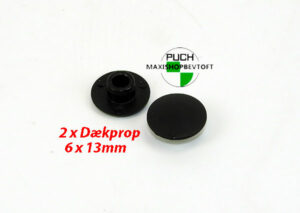 2stk sorte Dækpropper 6 x 13mm