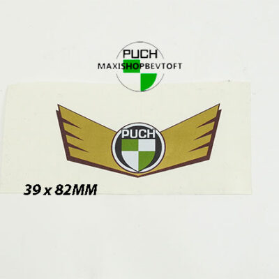 Klistermærke 39x82mm PUCH GULD vinge