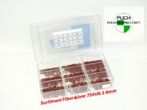 Sortiment Fiberskiver 750stk 3-8mm