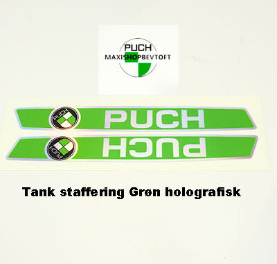 Tank staffering Grøn holografisk til PUCH Maxi