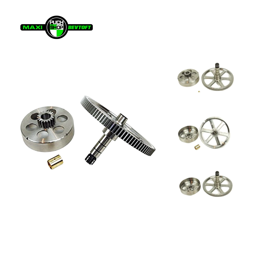 Tandhjul og Koblingsskaal ligeskaaret for PUCH Maxi E50 motor Tandhjul & Koblingsskål ligeskåret for PUCH Maxi E50 motor