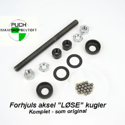 Forhjuls aksel komplet til løse kugler
