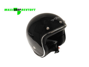 Maxishopbevtoft.dk | Retro hjelm blank sort - A Pro