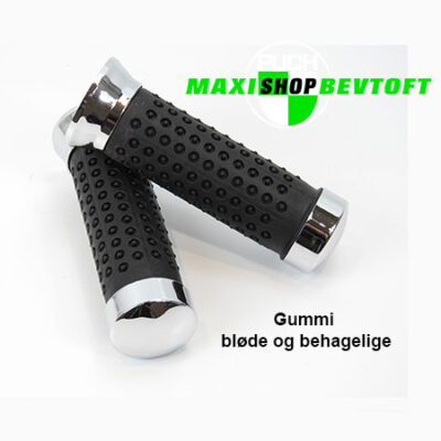 Gummi håndtag sort med krom til PUCH Maxi