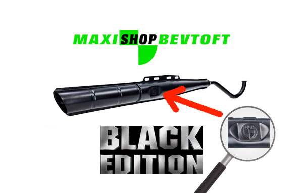 Lovlig udstødning 22mm med logo "BLACK EDITION"