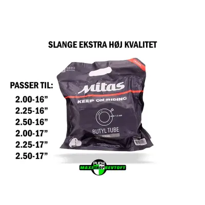 Mitas BUTYL slange til 16" & 17" hjul