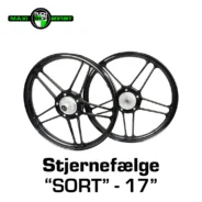 Stjernefælge sæt SORT med lejer, nav samt bolte til PUCH Maxi P og K