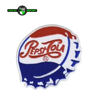 Stofmærke 70 x 85 mm Pepsi Cola i den bedste kvalitet med klæber