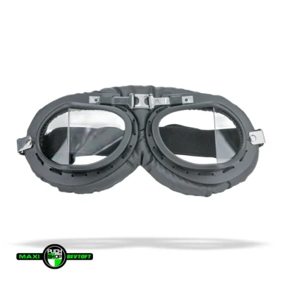 Oldtimer briller – sort/krom med klart glas