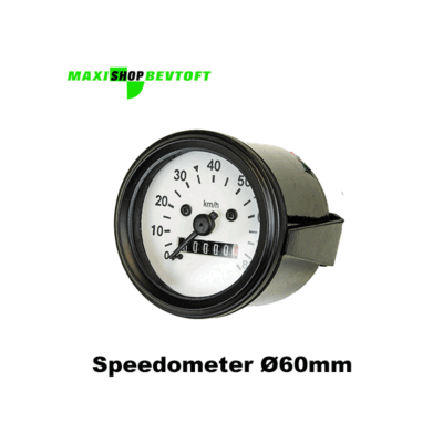 Speedometer Ø60mm med hvid skive