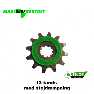 Esjot 12 tands tandhjul STØJDÆMPET til PUCH Maxi