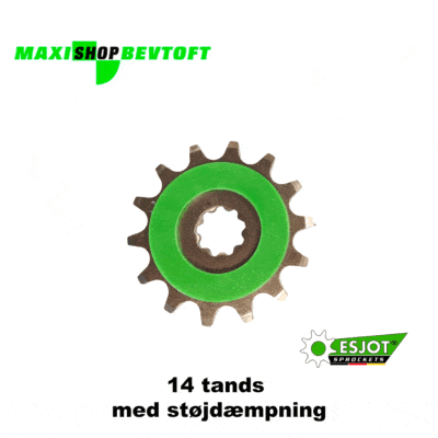 Esjot 14 tands tandhjul STØJDÆMPET til PUCH Maxi