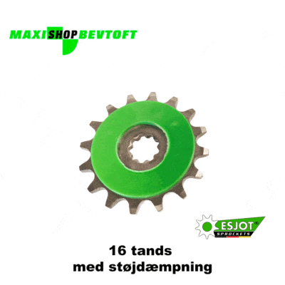 Esjot 16 tands tandhjul STØJDÆMPET til PUCH Maxi