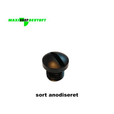 Oliepåfyldningsskrue i sort anodiseret