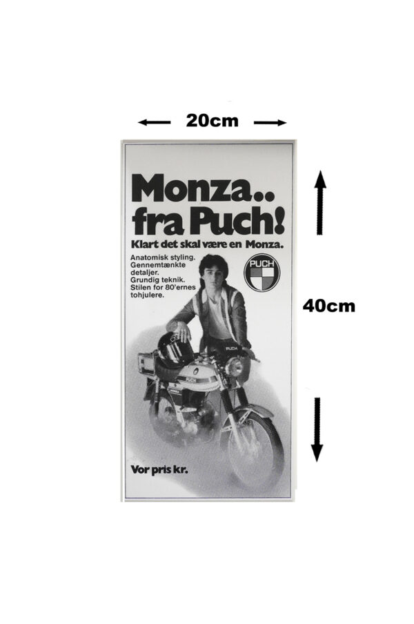 Retro skilt i 3mm pvc model med PUCH Monza