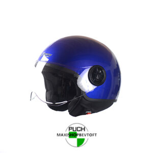 LARGE Retro Hjelm i mørk blå med klar visir