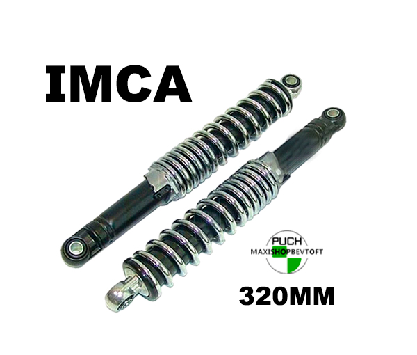 320 mm IMCA Støddæmpere sort ben med krom fjeder