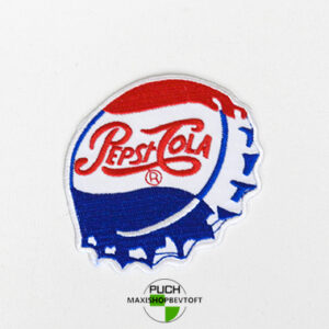 Stofmærke 70 x 85 mm Pepsi Cola i den bedste kvalitet med klæber