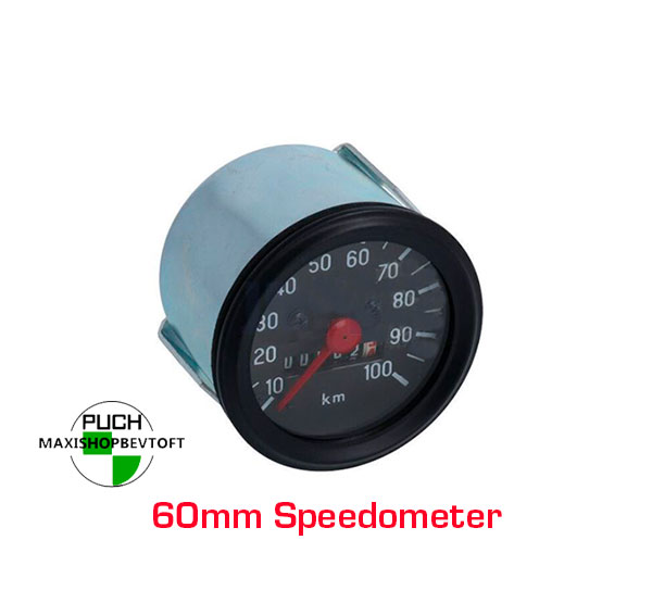 Speedometer 60mm med sort urskive