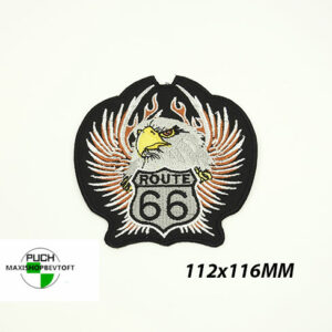 Stofmærke 112x116mm ROUTE 66 EAGLE