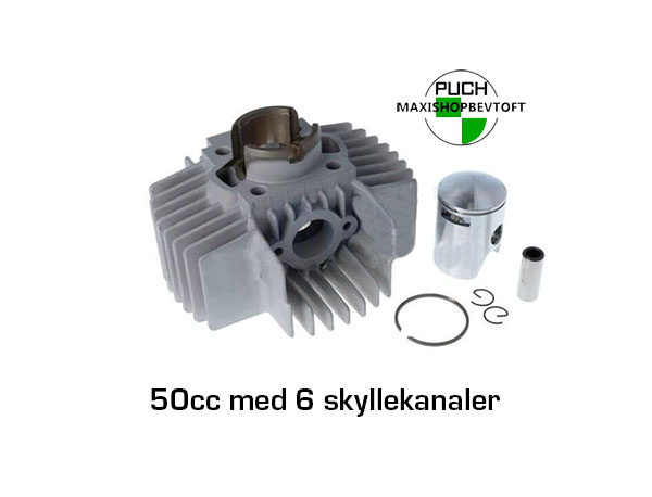 Cylinder 50cc med 6 skyllekanaler til PUCH Maxi