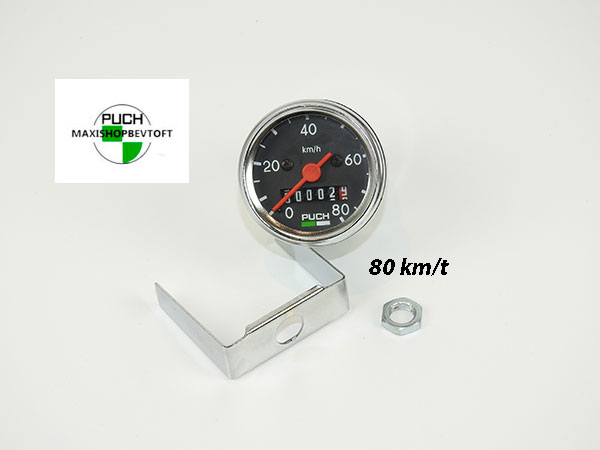 Speedometer 80 kmt passer til alle PUCH Maxi modeller med firkantet forlygte