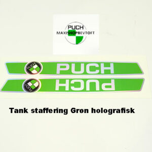 Tank staffering Grøn holografisk til PUCH Maxi